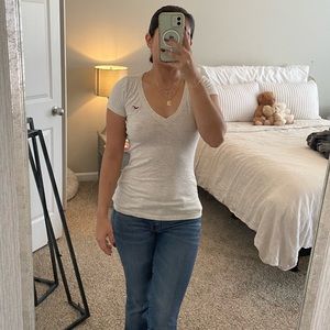 Holister beige v-neck tee